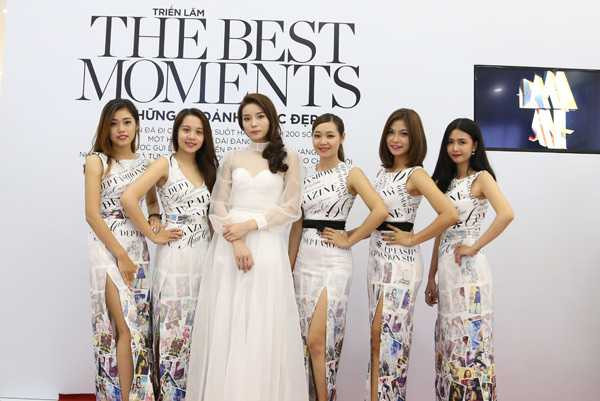 Hoa hậu Kỳ Duyên diện váy trắng tinh khôi trong buổi triễn lãm