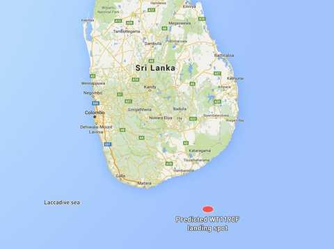 Vị trí đáp xuống Trái đất của mảnh vỡ kỳ lạ