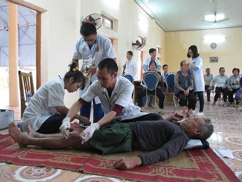 Tham gia châm cứu cho bệnh nhân.