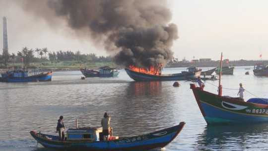 Một vụ nổ bình gas trên tàu cá ngư dân Lý Sơn trước đó - Ảnh tư liệu