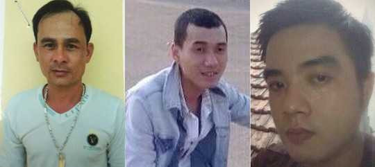 Ba đối tượng Nguyễn Hữu Điều, Lương Ngọc Việt và Phạm Quang Vinh. Ảnh do công an cung cấp