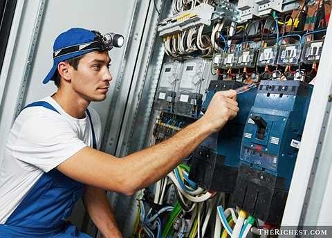 Thợ điện. Hằng ngày quẩn quanh bên những đống dây điện khổng lồ luôn là trách nhiệm của người thợ điện. Ngoài ra, họ còn phải đối mặt với nguy cơ gặp tai nạn lao động thường xuyên và luôn luôn phải bảo hộ an toàn trước khi thực hiện công việc. Công việc nhàm chán tuy nhiên trách nhiệm cao giúp cho người thợ điện có được thu nhập không hề kém cạnh so với các nghề khác.