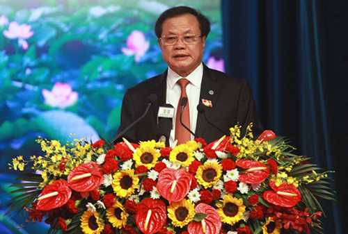 Ông Phạm Quang Nghị, Ủy viên Bộ Chính trị, Bí thư Thành ủy phát biểu khai mạc phiên trù bị