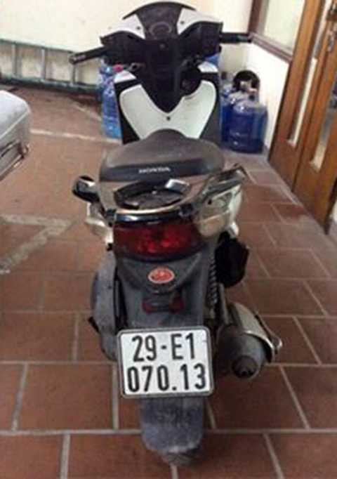 Chiếc xe SH tại cơ quan công an