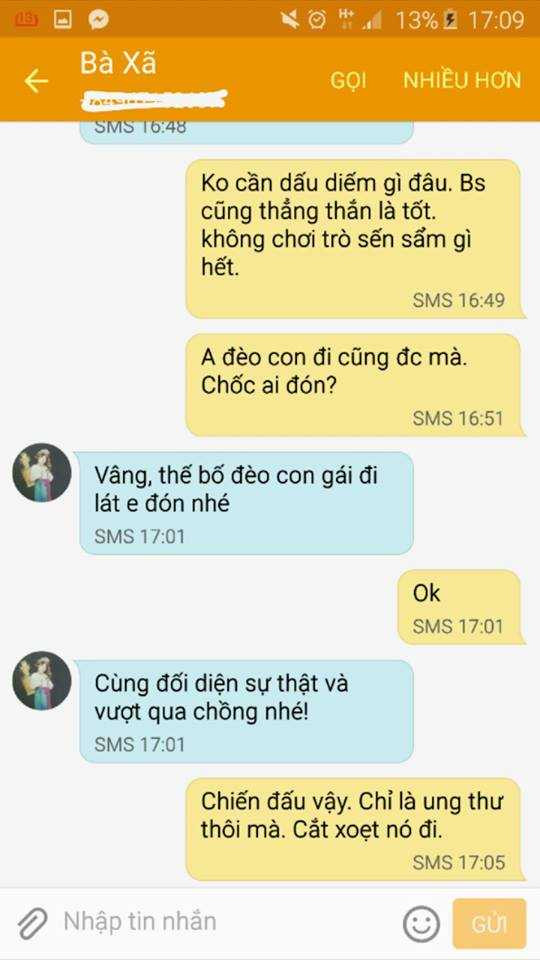 Lời động viên của bà xã Trần Lập