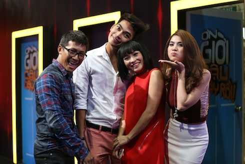 Ca sỹ Kha Ly, ca sỹ Phương Thanh, ca sỹ Thiên Vương và diễn viên Khương Ngọc.