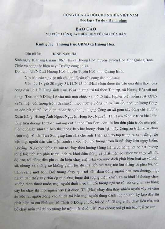 Đánh học sinh vì nhầm kẻ trộm: Trưởng công an xã phủ nhận liên quan