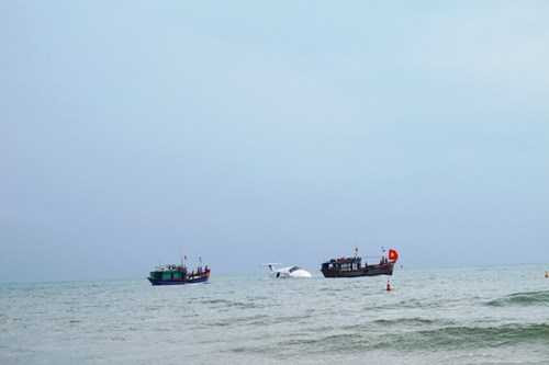 Buổi diễn tập cũng có sự tham gia của các ngư dân trên biển