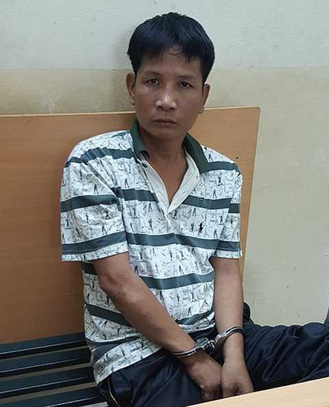 Đối tượng Hùng tại cơ quan công an Đối tượng Hùng tại cơ quan công an