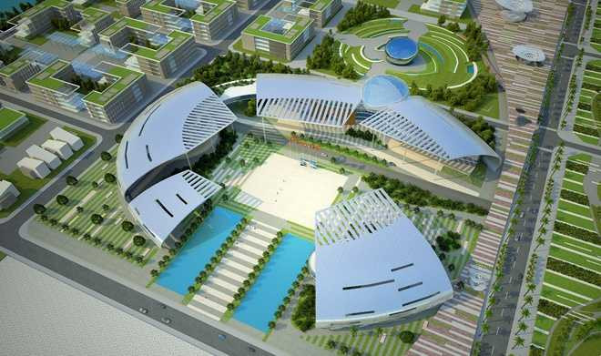 Phía sau tòa nhà hình quả trứng khổng lồ là Quảng trường yến - không gian công cộng với các hoạt động thường nhật phục vụ người dân thành phố và du khách.