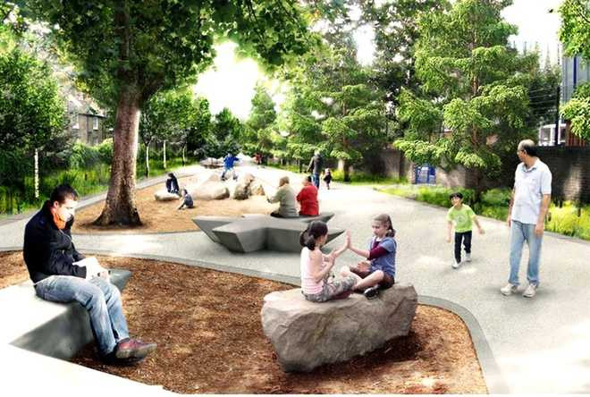 Nhiều cây xanh cùng những khoảng không gian để người dân thư giãn, vui chơi.