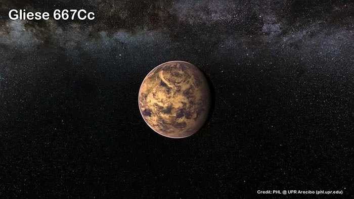 Khám phá gây sửng sốt nữa là hành tinh Gliese 667Cc, nằm cách Trái đất 22 năm ánh sáng, lớn hơn Trái đất ít nhất 4,5 lần nhưng chỉ mất 28 ngày để hoàn thành quỹ đạo quanh sao mẹ, ngắn hơn rất nhiều lần so với Trái đất. Do ngôi sao mẹ của Gliese 667Cc là một hành tinh lùn màu đỏ có nhiệt độ thấp hơn Mặt trời nên hành tinh Gliese 667Cc nhiều khả năng nằm trong 'vùng sống'. Mặc dù vậy, quỹ đạo của Gliese 667Cc gần sao mẹ đến mức có thể bị thiêu cháy bởi nguồn nhiệt cực cao từ hành tinh lùn màu đỏ. 