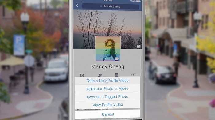 Chọn video làm avatar. Ở ứng dụng Facebook cho điện thoại, chạm vào hình ảnh đại diện của bản thân rồi lựa chọn tính năng 'Take a New Profile Video' để làm một đoạn video ngắn giới thiệu về bản thân mình 