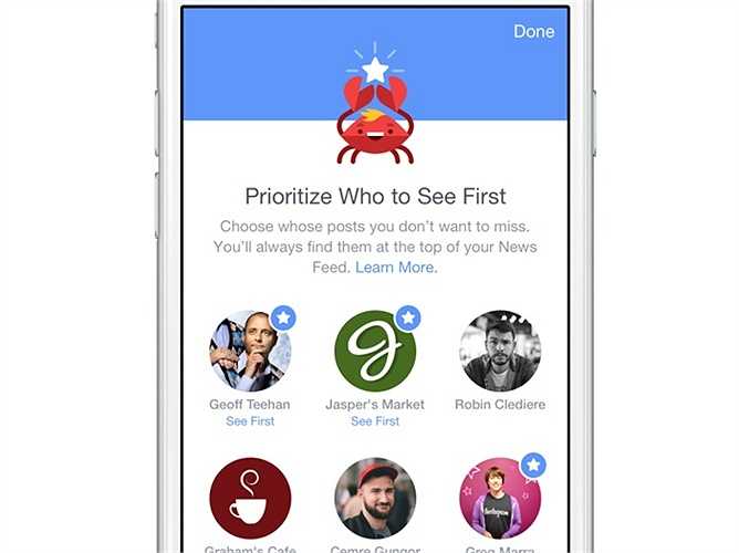 Chọn lọc cập nhật thông tin về những người dùng, fanpage. Hãy theo đường dẫn Settings > More > News Feed Preferences để lựa chọn ra những người mà bạn muốn theo dõi nhất trên Facebook để luôn nhận được thông tin mới 