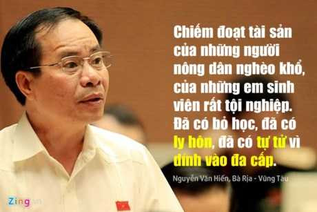 Kinh doanh đa cấp biến tướng, ở mức rất nghiêm trọng, nhiều người tự tử, ly hôn, bỏ học vì dính vào đa cấp.Tuy nhiên, theo đại biểu Nguyễn Văn Hiến, Bộ Công Thương phản ứng rất chậm chạp , vai trò quản lý, xử lý mờ nhạt.