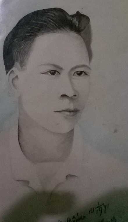 Bức chân dung còn lại của người liệt sĩ Nguyễn Thanh Chữ bị xẻo thịt, rán mỡ tại Đồng Văn, năm 1959