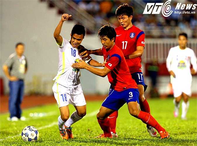 Hoàng Thanh Tùng chính là một trong những điểm sáng nhất bên phía U21 HAGL ở trận thua 0-1 U19 Hàn Quốc (Ảnh: Quang Minh)