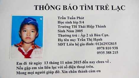 Tờ rơi gia đình tìm Phát 