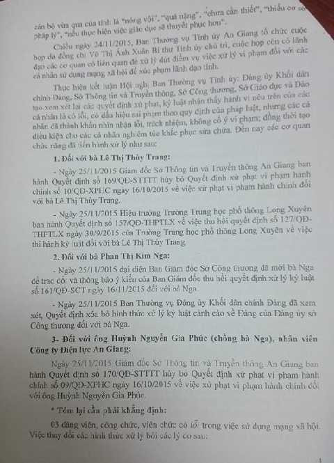 Cô giáo chê chủ tịch tỉnh trên facebook: An Giang khẳng định nói xấu chủ tịch là sai