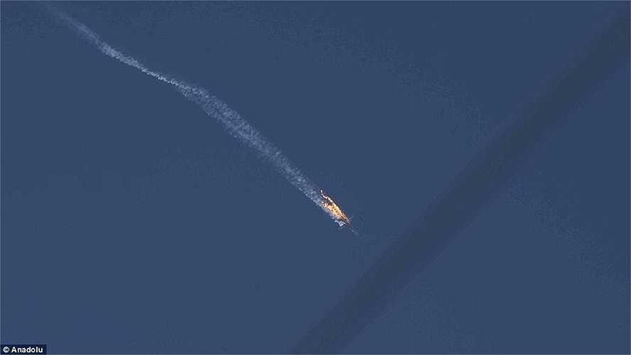 Điện Kremlin xác thực rằng máy bay SU-24 của Nga bị bắn rơi khi đang bay trên không phận Syria. (Nguồn: Anodolu)