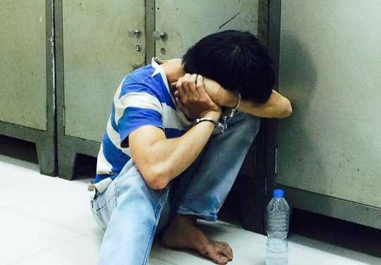 Đối tượng Vũ Hoàn Mỹ tại cơ quan công an