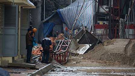 Hiện trường vụ sập cần cẩu