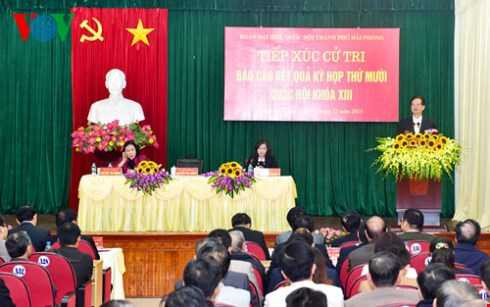 Cử tri Hải Phòng tán đồng cao quan điểm của thủ tướng về Biển Đông.