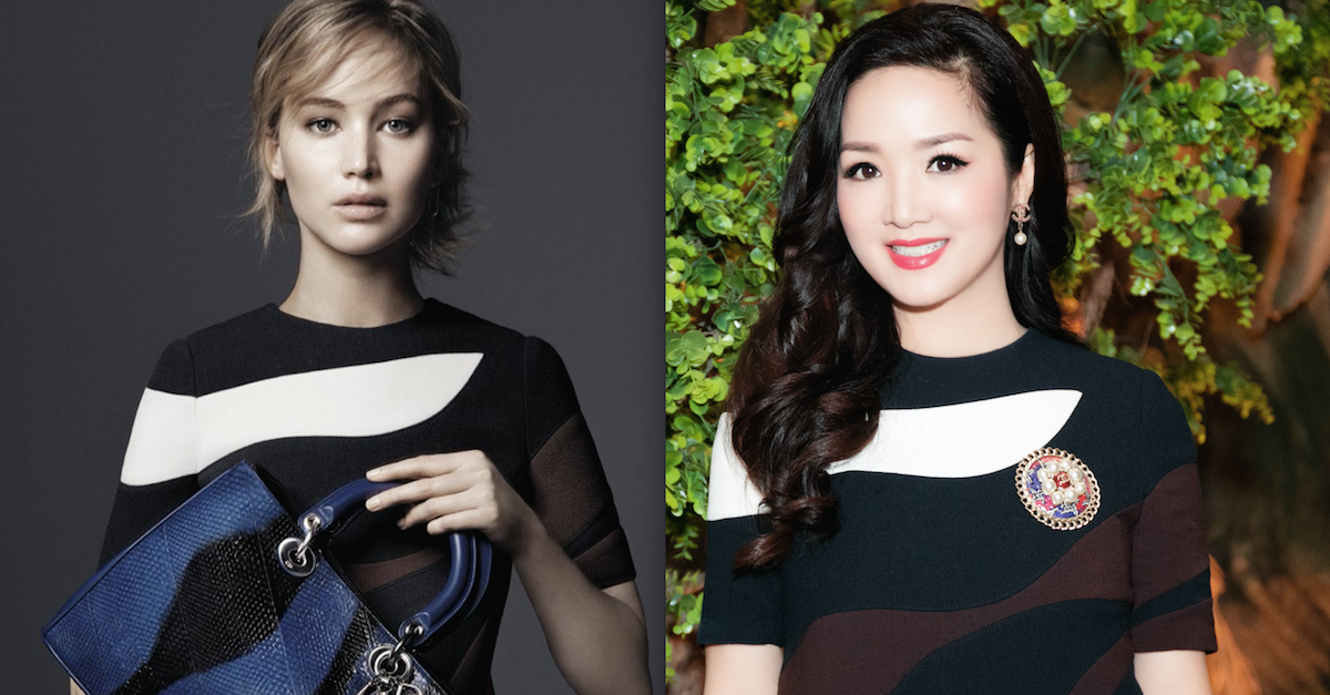 Giáng My 'đụng hàng' Jennifer Lawrence.