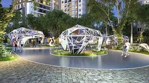 Quảng trường Sapphire tinh tế với những tác phẩm garden décor độc đáo