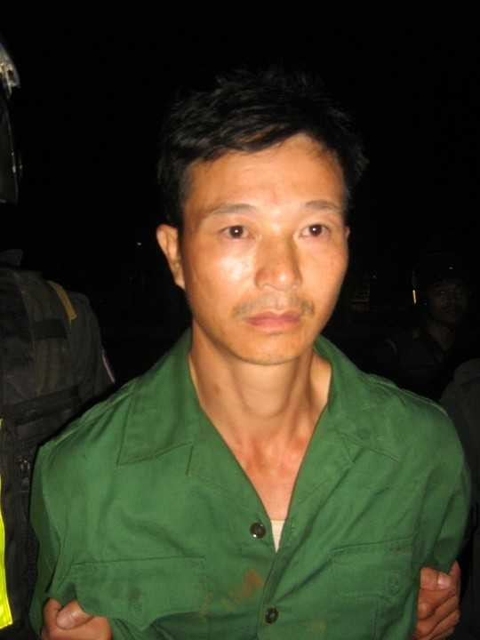 Nghi phạm Vũ Văn Đản khi bị bắt giữ