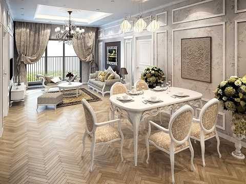 Căn hộ hoàn thiện theo trường phái tân cổ điển