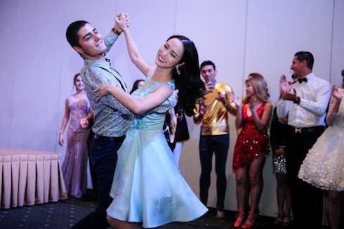 Vũ Ngọc Anh khoe vũ đạo trong sự kiện.