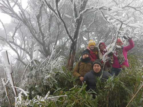 Anh Hoàng Sĩ Đoàn, sinh sống tại Bình Nguyên cho biết băng giá bắt đầu xuất hiện từ sáng và nhiều người đã rủ nhau lên đỉnh Phia Oắc để tận mắt chiêm ngưỡng hiện tượng này.