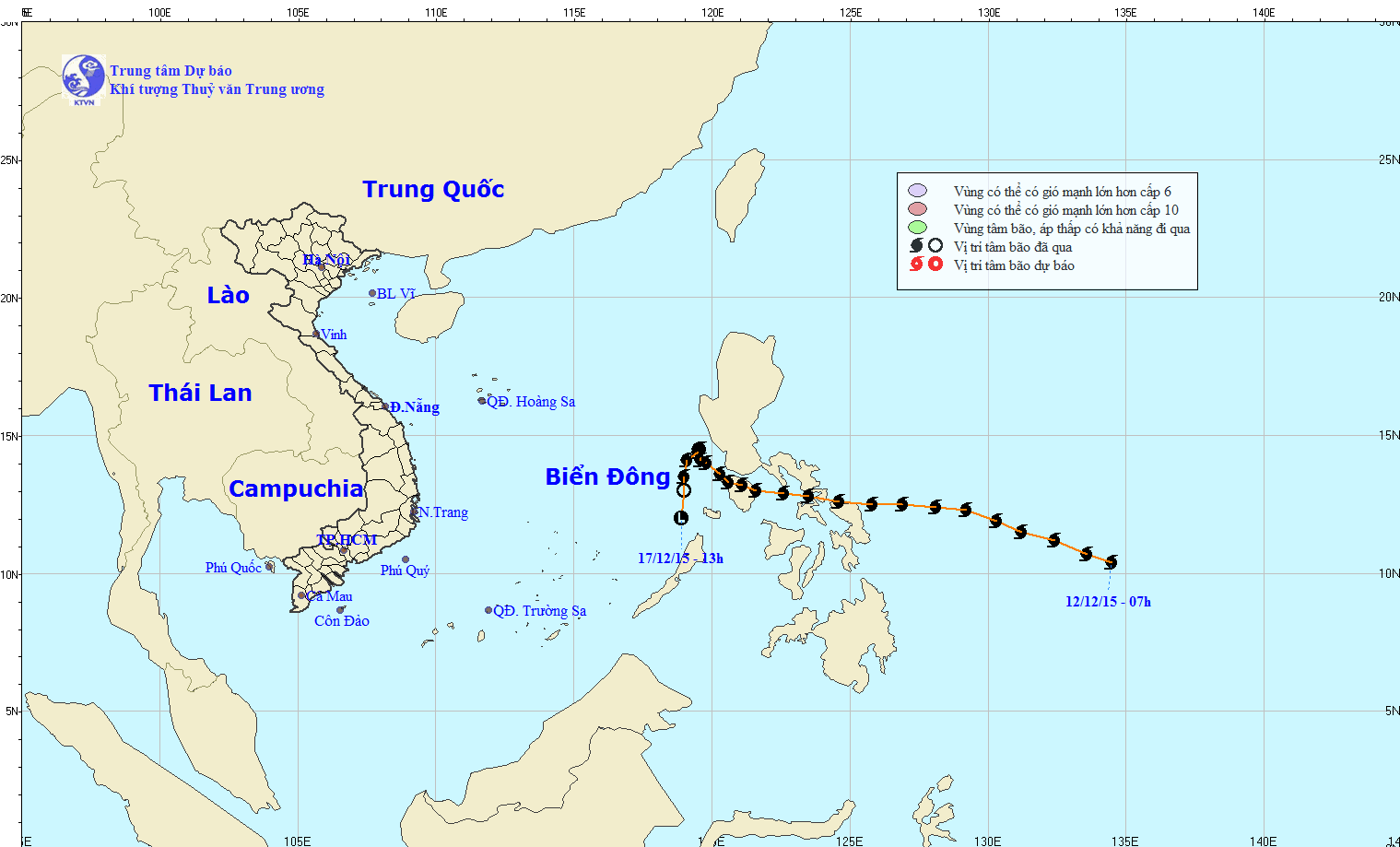 Bão đã suy yếu thành vùng áp thấp (Ảnh: nchmf)