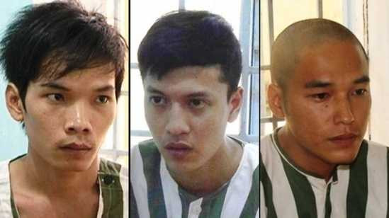 Ba bị can Tiến, Dương, Thoại. Ảnh: Ngọc An