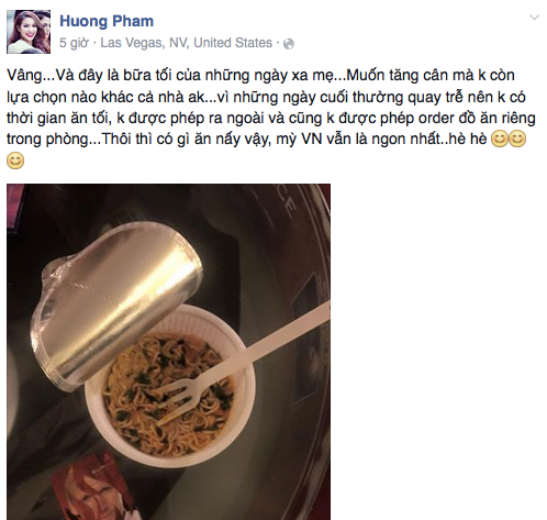 Bữa tối của Phạm Hương ở Mỹ