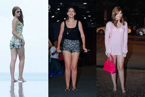 Andrea có một gương mặt lai Tây cực nét với những đường nét thon gọn nhưng lại không may mắn sở hữu đôi chân cột đình. Đặc điểm này càng hiện rõ khi cô nàng thừa cân.