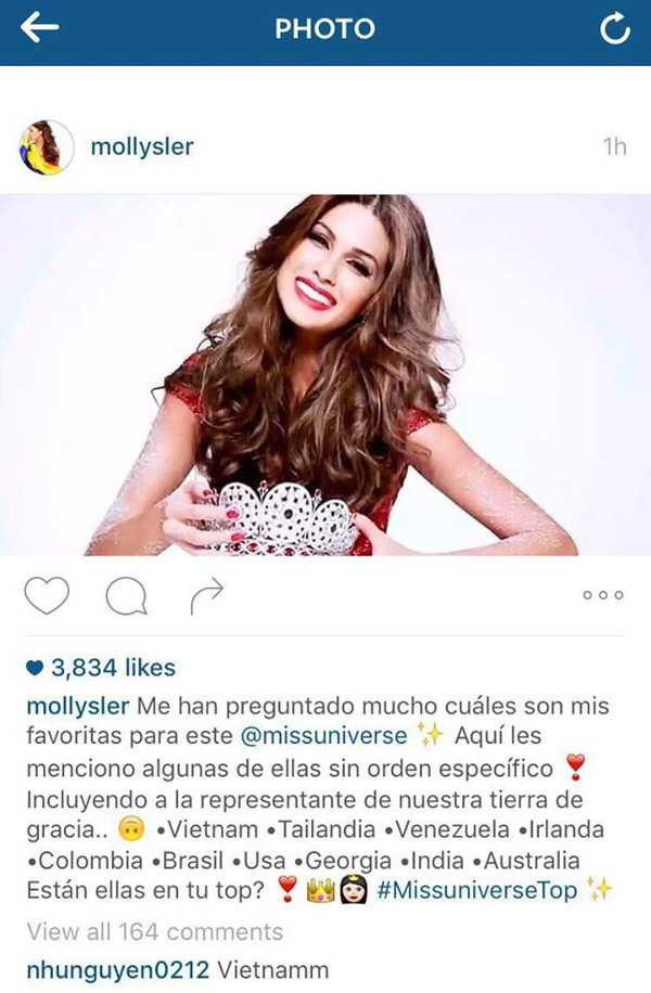 Hoa hậu Hoàn vũ 2013 liệt kê Việt Nam ở đầu danh sách