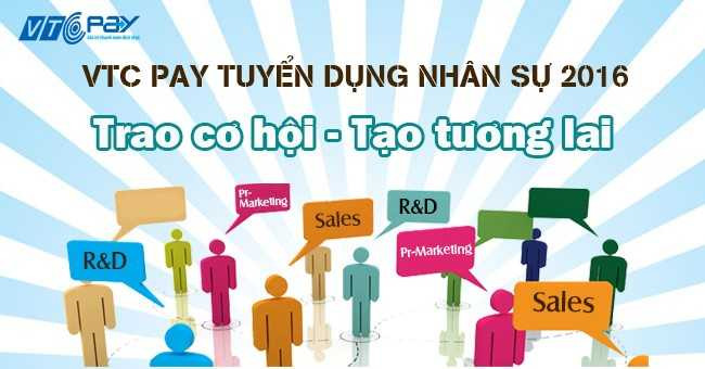 VTC Pay tuyển dụng nhân sự năm 2016