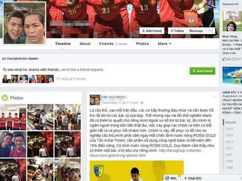 Mạng xã hội tăng thêm thu nhập cho cầu thủ ngôi sao