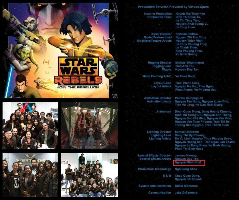 Minh Nhật giữ vị trí VFX Artist trong “Star Wars: Rebels”