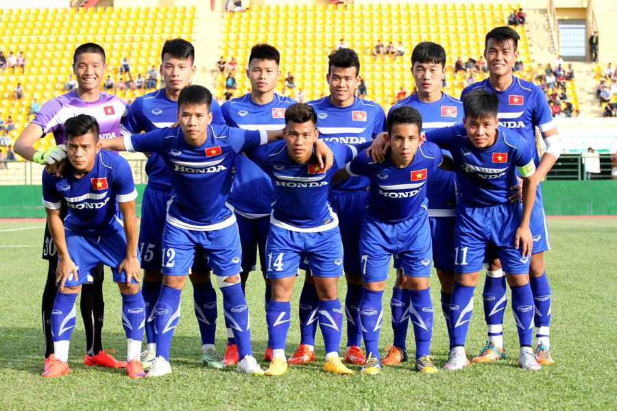 Đội hình xuất phát của U23 Việt Nam (ảnh: Hoàng Tùng)