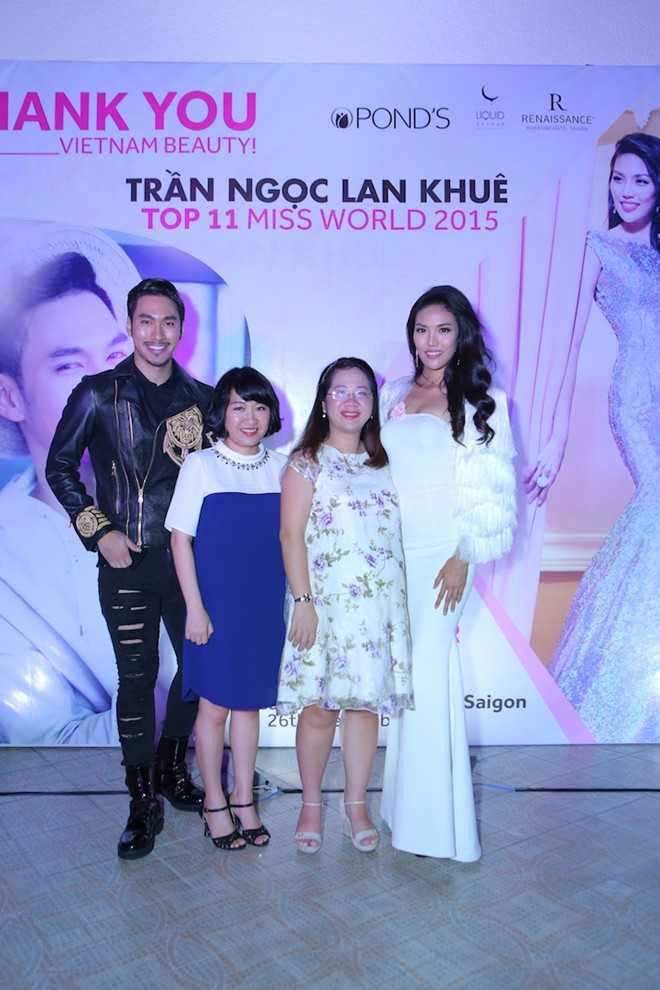 Lan Khuê cảm ơn nhãn hàng Pond’s đã phát động chiến dịch “Thank you, Vietnam beauty! cùng các nghệ sĩ kêu gọi bình chọn cho cô tại Miss World.