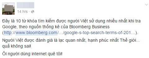 Top 10 từ khoá trên Google: Nỗi nhục dân trí thấp hay niềm vui của người dân ưa hiền hoà?