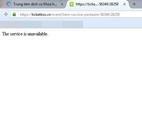 website đăng kí tiêm chủng qua mạng của Trung tâm y tế dự phòng Hà Nội bị nghẽn, không thể truy cập