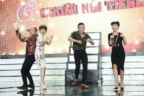 Trấn Thành, Việt Hương, Trác Thuý Miêu mỗi người một nhịp, không ai giống ai. Hòa nhịp chung còn có MC Thanh Duy.