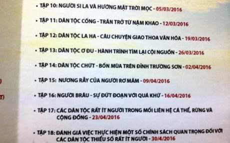 Lịch phát sóng series phim tài liệu Hành trình rẻo cao