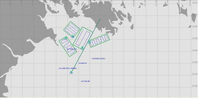 Khu vực tìm kiếm thuyền viên tàu 1800 HP còn mất tích (ảnh Vietnam MRCC)
