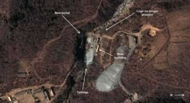 Ảnh vệ tinh một bãi thử hạt nhân của Triều Tiên