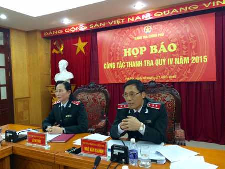 Ông Ngô Văn Khánh trả lời câu hỏi của PV tại cuộc họp báo (Ảnh: Thế Kha).